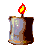 a small graphic of a candle
